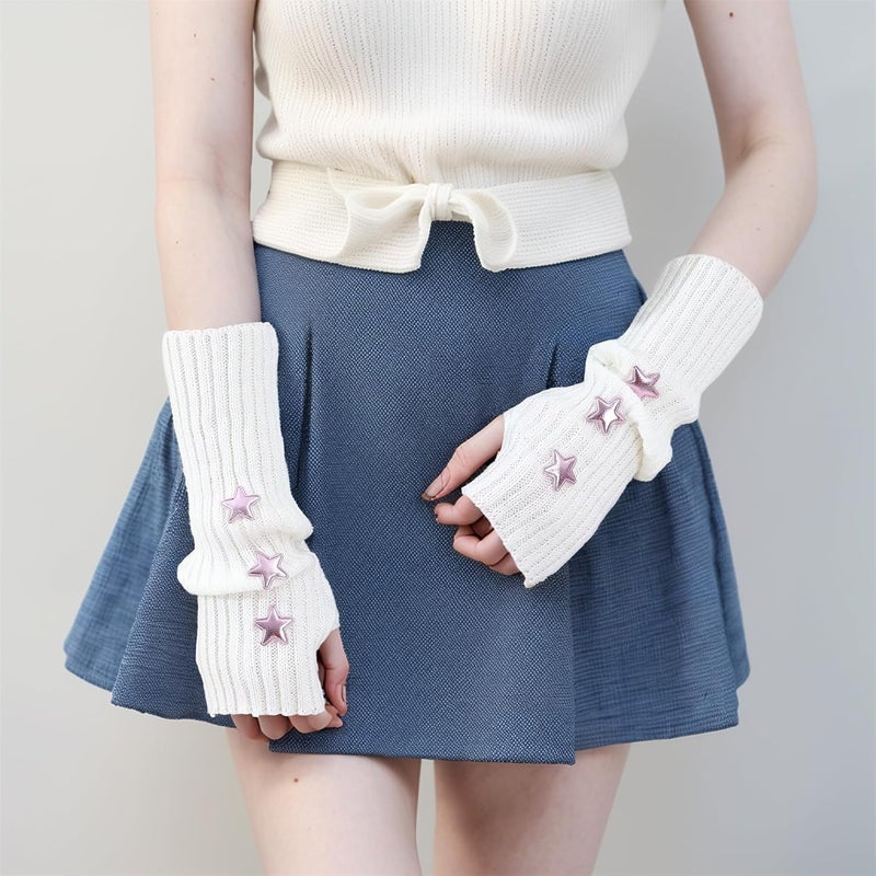 Insdark Goth Arm Warmers Y2k Women Rave Cute Fashion Punk Japanese Winter Grunge - Image 3